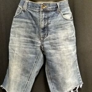 DKNY Soho Relaxed Mens Blue Jeans Cut Off Shorts